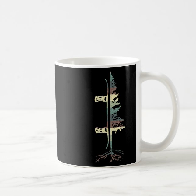 Caneca De Café Vintage Pine Snowboard Gift (Direita)