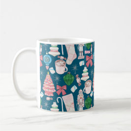 Caneca De Café Vintage Pink Xmas - Mug de Café Azul Teal