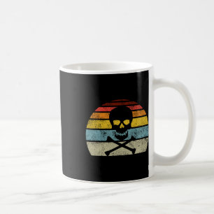 Caneca De Café Vintage Pirata Crânio Cruzado Sinalizador Estilo R