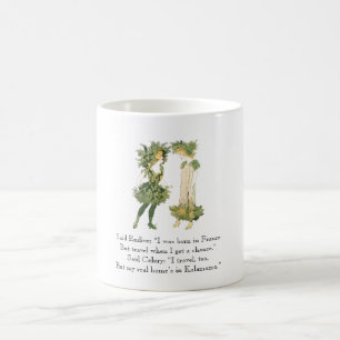 Caneca De Café Vintage Poem Endive Celery Rhyme Gotas bonitas