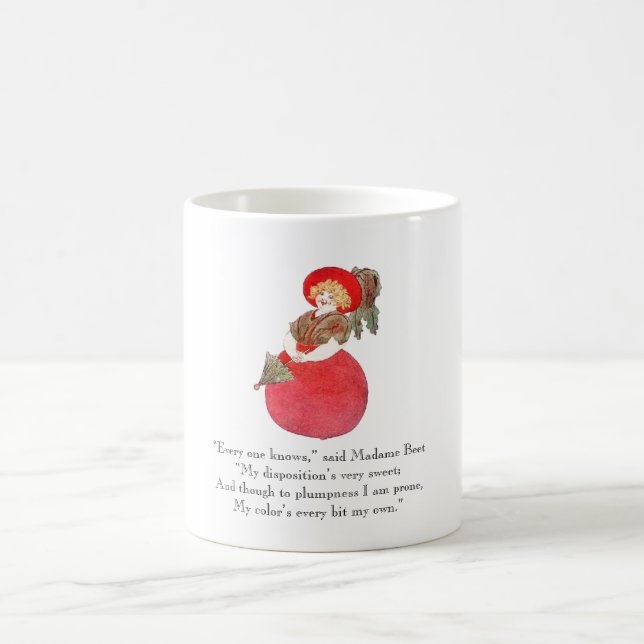 Caneca De Café Vintage Poem Red Beet Cute Madame Jolly Mãe (Centro)