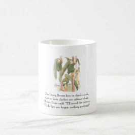 Caneca De Café Vintage Poem String Bean Cute Kids Vegetal Verde