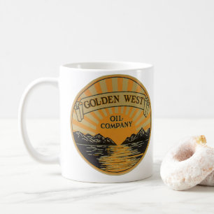 Caneca De Café Vintage Product Label Art, Ouro West Oil Company