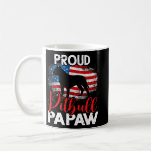 Caneca De Café Vintage Proud Pitbull Dog Papaw American Flag Gran