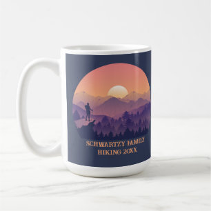 Caneca De Café Vintage Púrpura Amarelo Hike Sunset