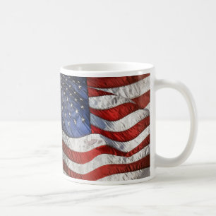 Caneca De Café Vintage que acena o café personalizado da bandeir