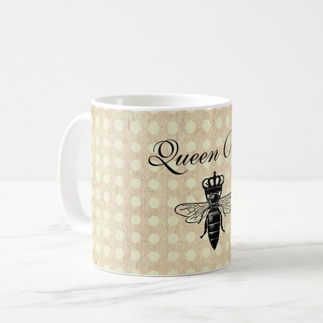 Caneca De Café Vintage Queen Bee (Frente Esquerda)