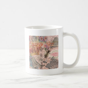 Caneca De Café Vintage Queen Bee Linda Colagem de Meninas