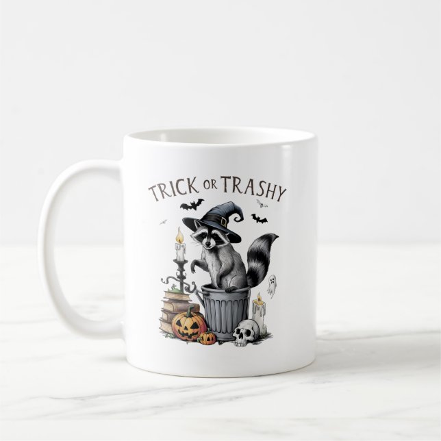 Caneca De Café Vintage Raccoon Halloween (Esquerda)
