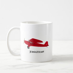 Caneca De Café Vintage Red Airplane Personalizado Copos de Café 
