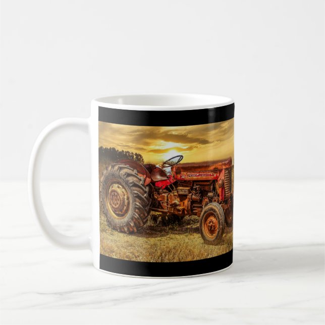Caneca De Café Vintage Red Fazenda Trator (Esquerda)