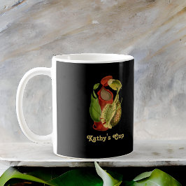 Caneca De Café Vintage Red Green Nepenthes Pitcher Nome das Plant