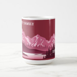 Caneca De Café Vintage Red Mountain Lake Sunset