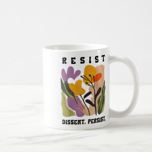 Caneca De Café Vintage resiste dissidência persiste mulher floral