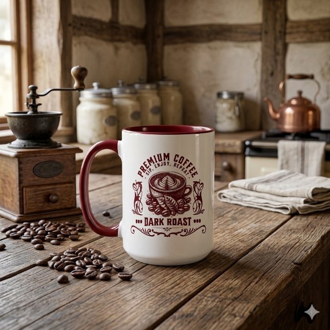 Caneca de Café Vintage Retro (Criador carregado)