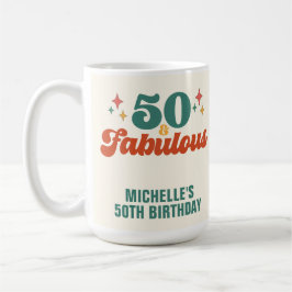 Caneca De Café Vintage Retro 50 And Fabulous Birthday