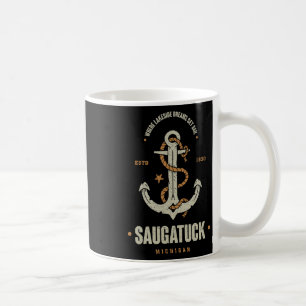 Caneca De Café Vintage Retro Anchor Saugatuck Michigan Barco Sa
