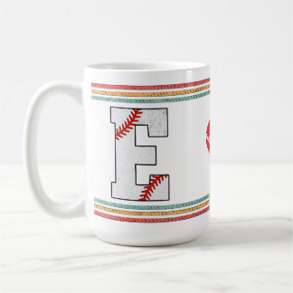 Caneca De Café Vintage Retro Baseball Letter E Classic