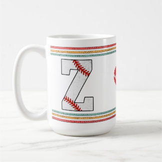 Caneca De Café Vintage Retro Baseball Letter Z Distressed