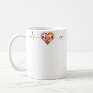 Caneca De Café Vintage Retro Distressed Heartbeat Crochet Knittin
