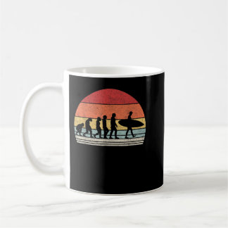 Caneca De Café Vintage Retro Evolution Of Man Surfing Surfer Gift