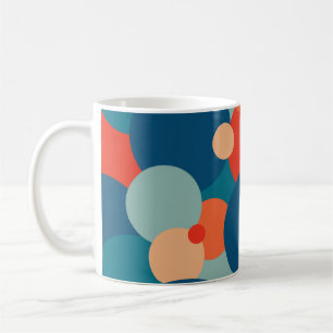 Caneca De Café Vintage Retro Geométrico Hippie Boho Funky Colorid