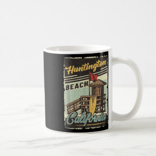 Caneca De Café Vintage Retro Huntington Beach California Sunset S