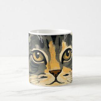 Caneca De Café Vintage Retro Minimalist Tabby Cat Portrait