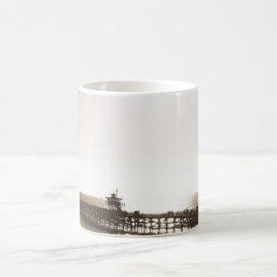 Caneca De Café vintage retro san clemente pier california sepia