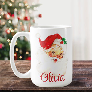 Caneca De Café Vintage Retro Santa Claus - Natal Personalizado do