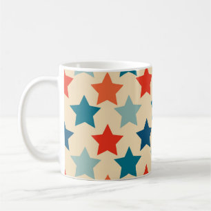 Caneca De Café Vintage Retro Stars Hippie Boho Funky Colorir
