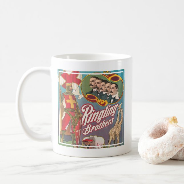 Caneca De Café Vintage Ringling Brothers Circus Poster (Com Donut)
