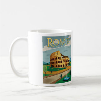 Caneca De Café Vintage Roma Itália Café Mug - tamanho 11oz
