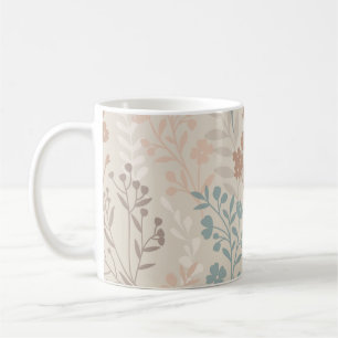 Caneca De Café Vintage Romance Floral Floral Sem Olhos Padrão