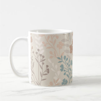 Caneca De Café Vintage Romance Floral Floral Sem Olhos Padrão