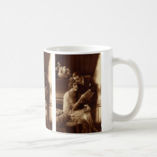 Caneca De Café Vintage Romântica Música, Amor e Amantes Românt
