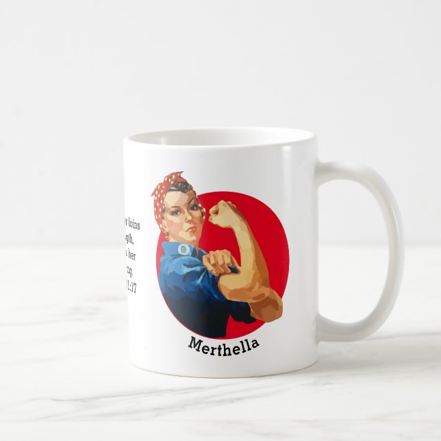 Caneca De Café Vintage ROSIE RIVETER Personalizado (Direita)