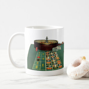 Caneca De Café Vintage Roulette Mesa Casino Game, Chips para Jogo