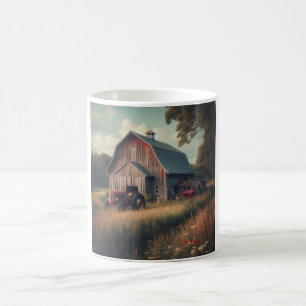 Caneca De Café vintage/rugosidade e arte de tratores