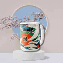 Vintage Sakura Japonesa e Gruas Vermelhas Crowadas