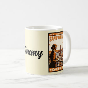 Caneca De Café Vintage San Francisco City Balcony view Califórnia