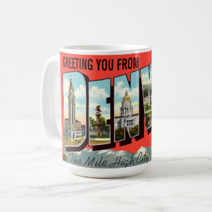 Caneca De Café Vintage Saudando Você De Denver Colorado Viagem