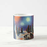 Caneca De Café Vintage Science Ficting Planeta Estrangeiro com Al<br><div class="desc">Ilustração vintage: planetas futuristas de ficção científica e imagem espacial. Um clássico 50 de quadrinhos retrô com aliens de ficção científica olhando para vários sóis em um planeta com formações geológicas de rocha altas.</div>