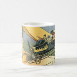 Caneca De Café Vintage Science Fiction Steampunk Carro Convertíve<br><div class="desc">Ilustração venenosa viagem futurista vitoriana e ficção científica de transporte design com asas a vapor-punk apresentando um carro voador conversível. O motorista está prestes a aterrissar seu carro futurista (ou é um avião) na loja de chocolate no futuro. Um clássico design de ficção científica de quadrinhos retrô.</div>