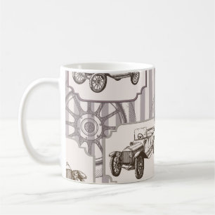 Caneca De Café Vintage sem falhas com o carro retrô vintage