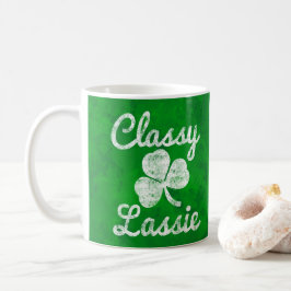 Caneca De Café Vintage Shamrock Classy Lassie Ruas.