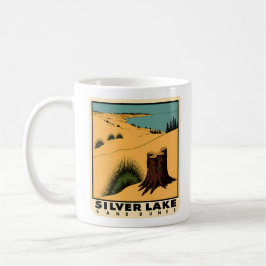 Caneca De Café Vintage Silver Lake Sand Dunes Michigan