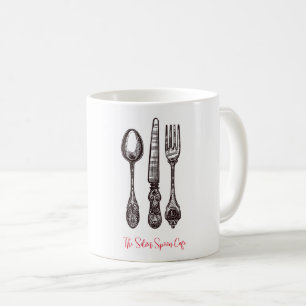Caneca De Café Vintage Silverware Ornamentado Artisan Comida Busi