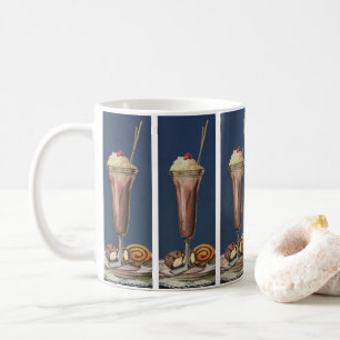 Caneca De Café Vintage Sorvete Shake, Whipped Cream & Cherry