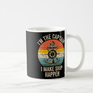Caneca De Café Vintage, sou o Capitão que faço o navio acontecer